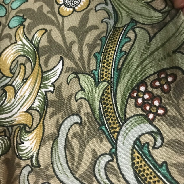 CURTAIN, Pair Beige Green Liberty Floral